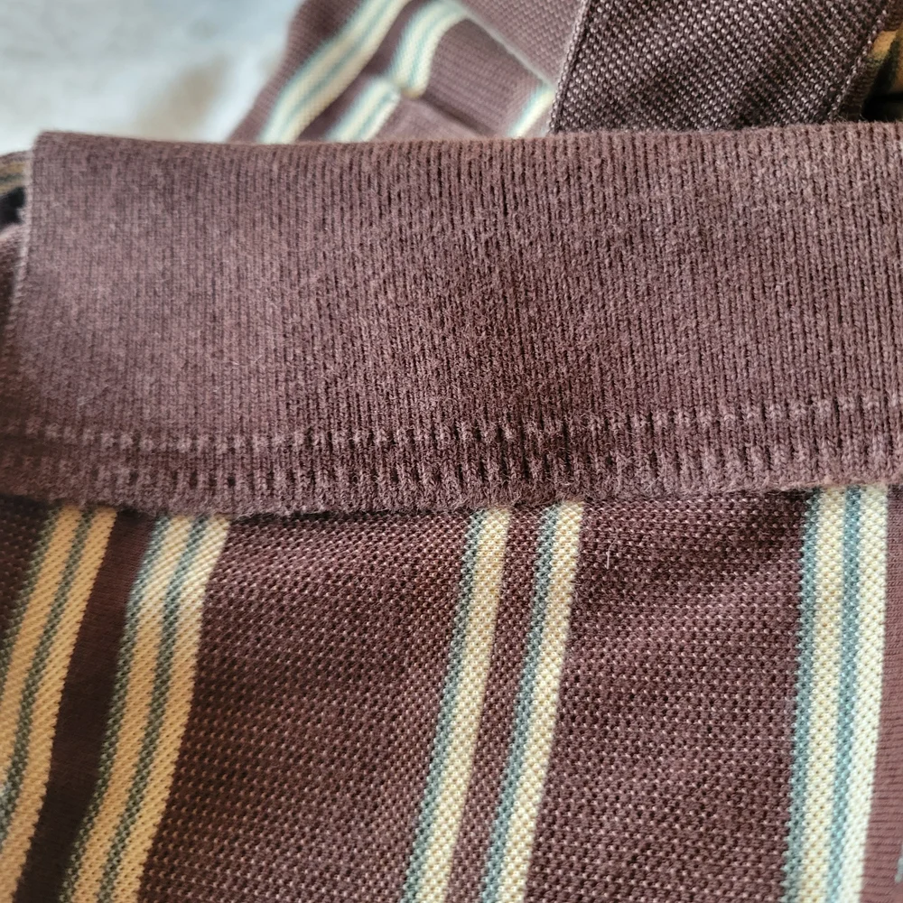 Cutter & Buck Brown and Cream Striped Polo - Picture 8 of 8